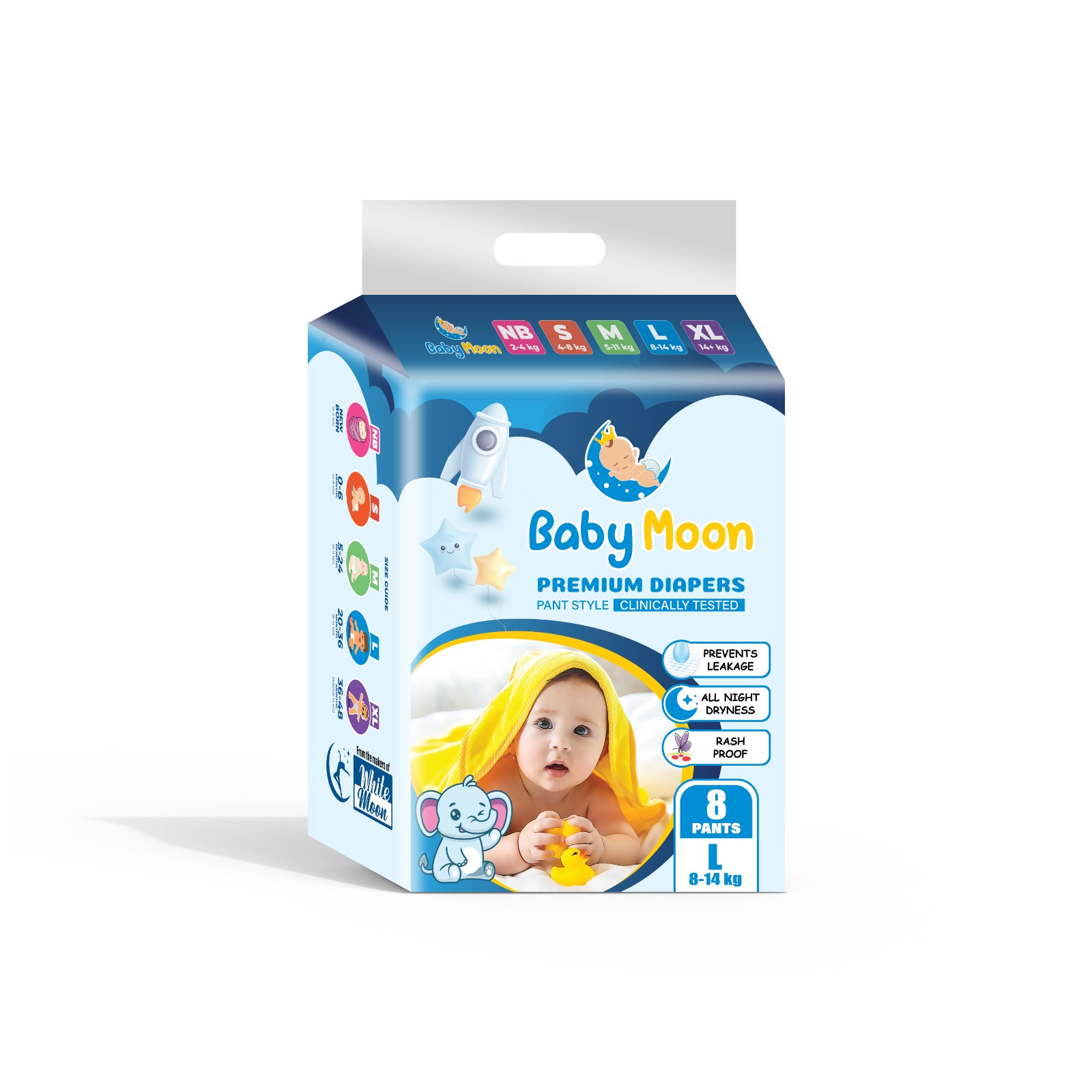 Baby Moon Diapers Pant Style Common Pack L8