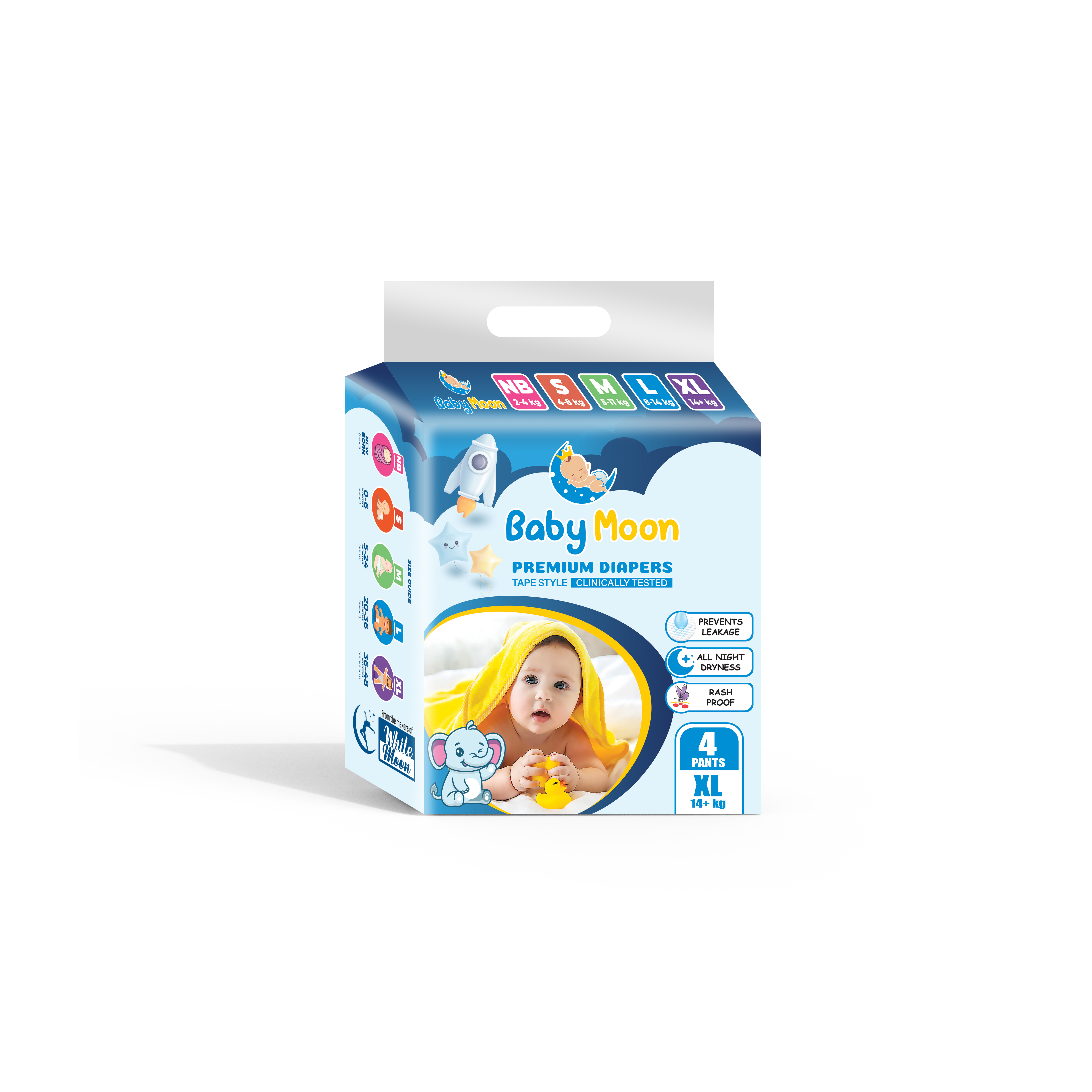 Baby Moon Diapers Pant Style Small Pack XL4
