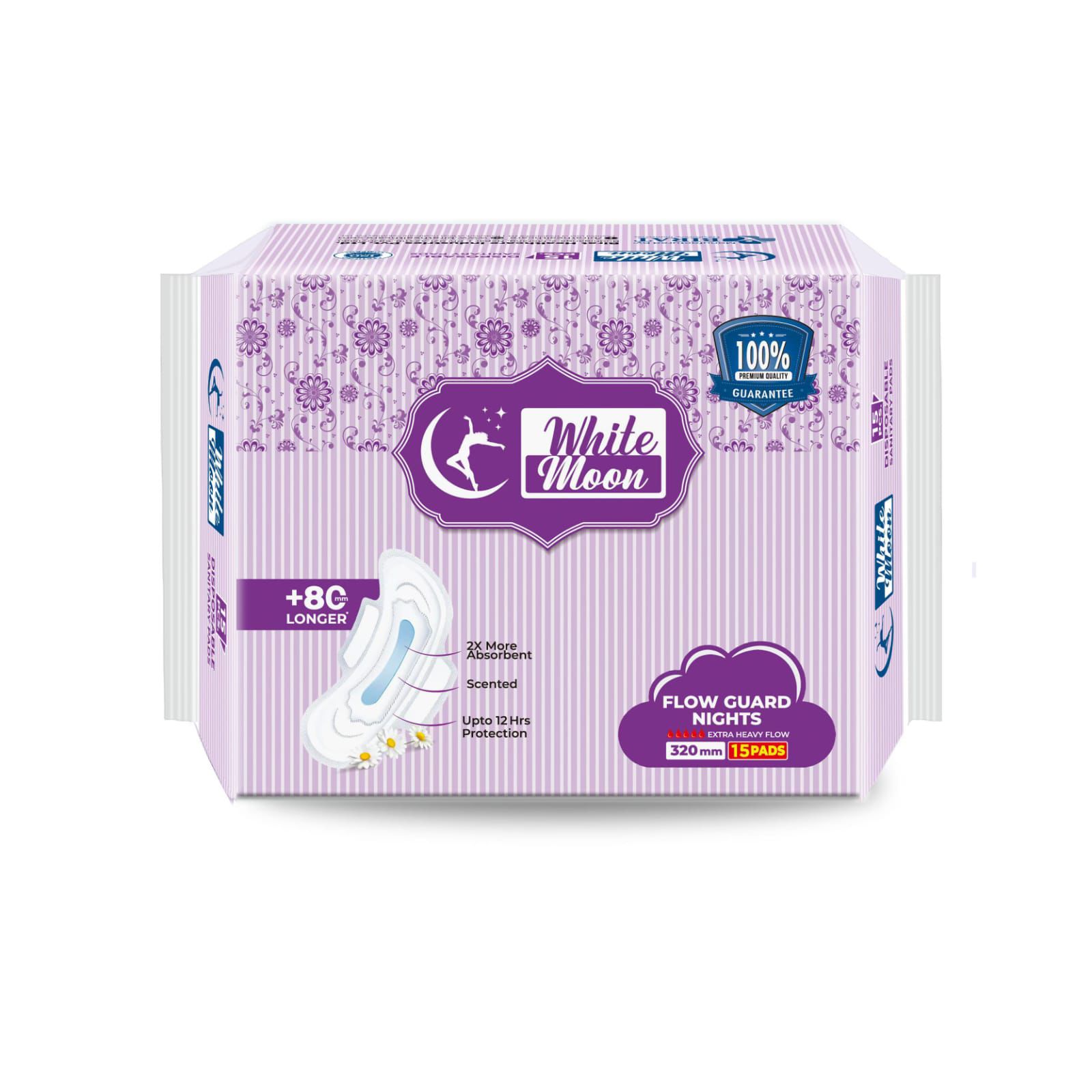 Whitemoon Flow Guard nights(Fluffy Trifold) Value Pack