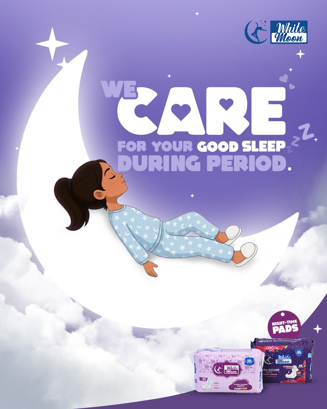 White Moon — Care For Your Good Sleep During Period